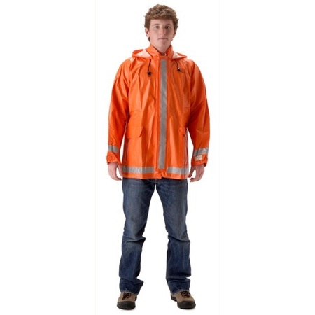 MAGID Arclite™ Rainwear Orange Jacket With Tuck Away Hood,  1103J-BO-XXL